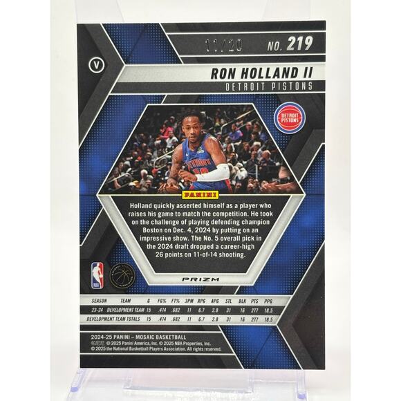 2024-25 Mosaic Basketball Ron Holland II Rookie Pink Disco Variation 11/20 SP RC - Picture 2 of 2